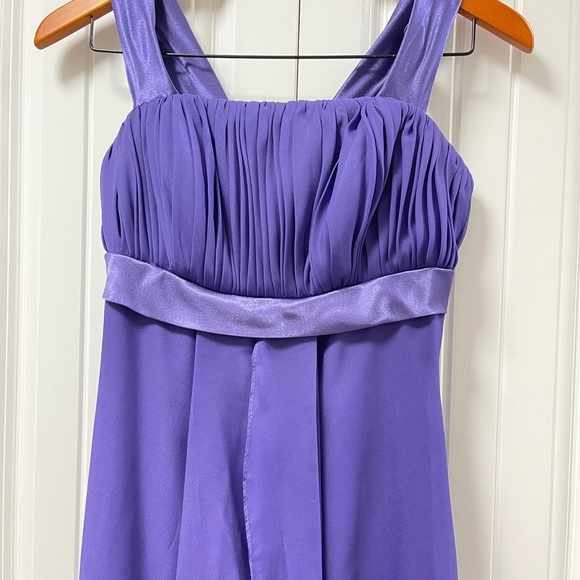 Vintage Satin & Chiffon Formal Dress Purple - Picture 2 of 11